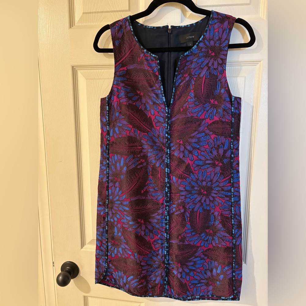 J. Crew Floral Mini Dress - Magenta and Blue Size 0